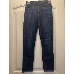 NWT Just Black Women’s‎ Mid Rise Raw Hem Slim Straight Denim Jeans Size 25 Blue